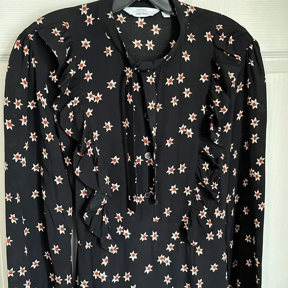 & OTHER STORIES FLORAL PRINTED RUFFLE BIB MIDI DRESS - Picture 6 of 15